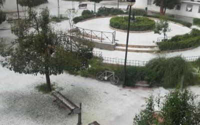 El Ayuntamiento de Leganés, activó un dispositivo especial de limpieza ante la intensa granizada caída