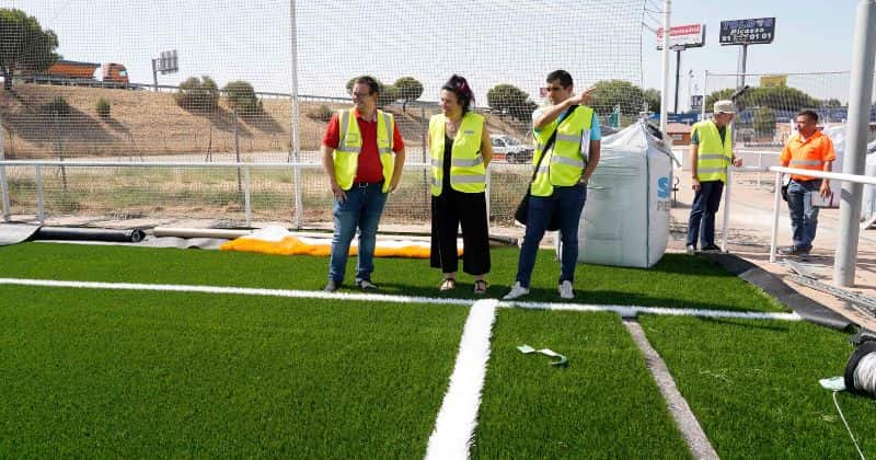Las obras de reparación y remodelación de los campos de fútbol Iker Casillas alcanzan el ecuador(1)