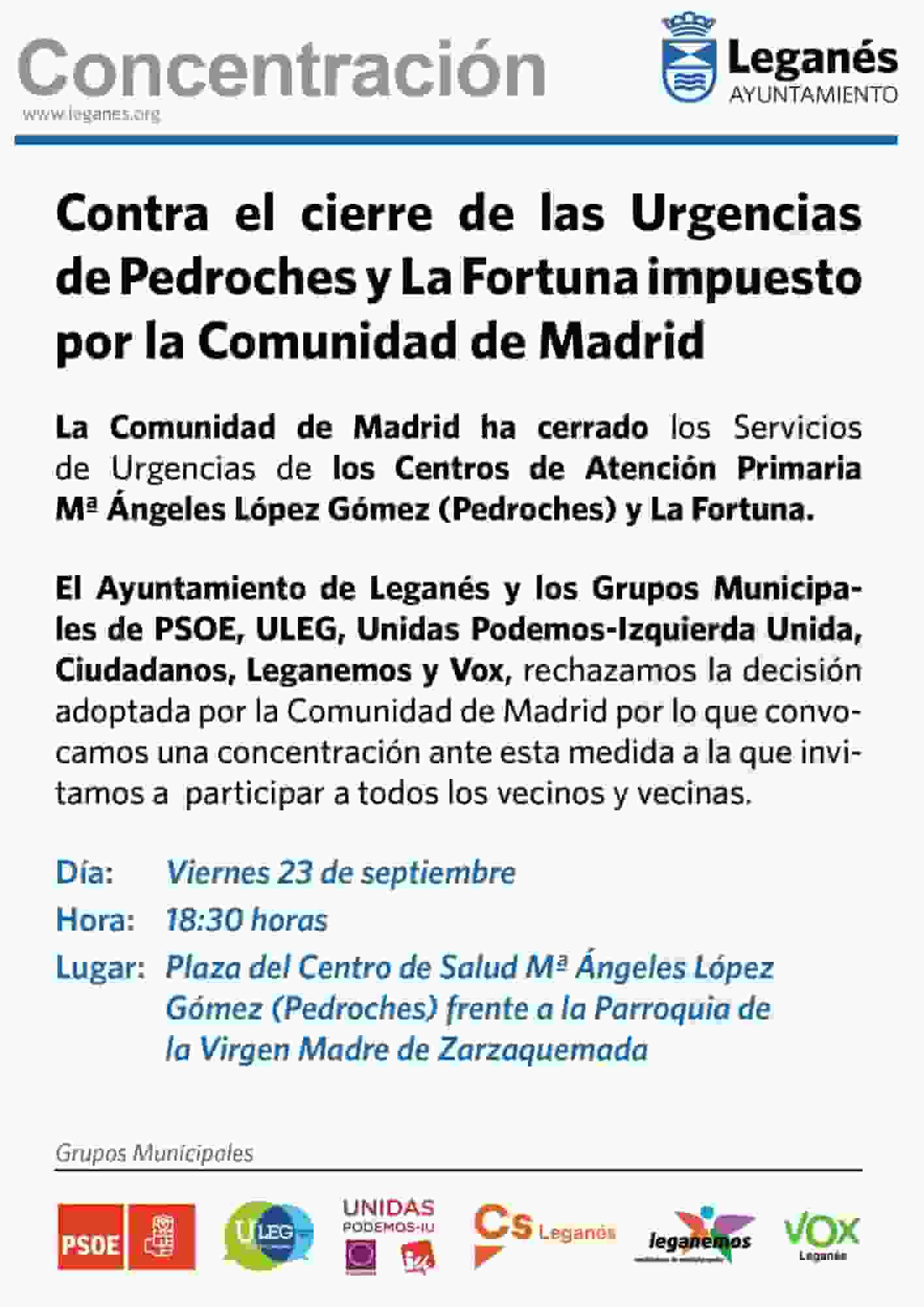 Concentración contra el cierre SUAPs en Leganés-1