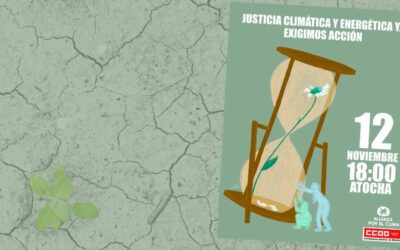 CCOO Madrid y Alianza por el Clima convocan una manifestación el 12 de noviembre por un cambio de modelo energético