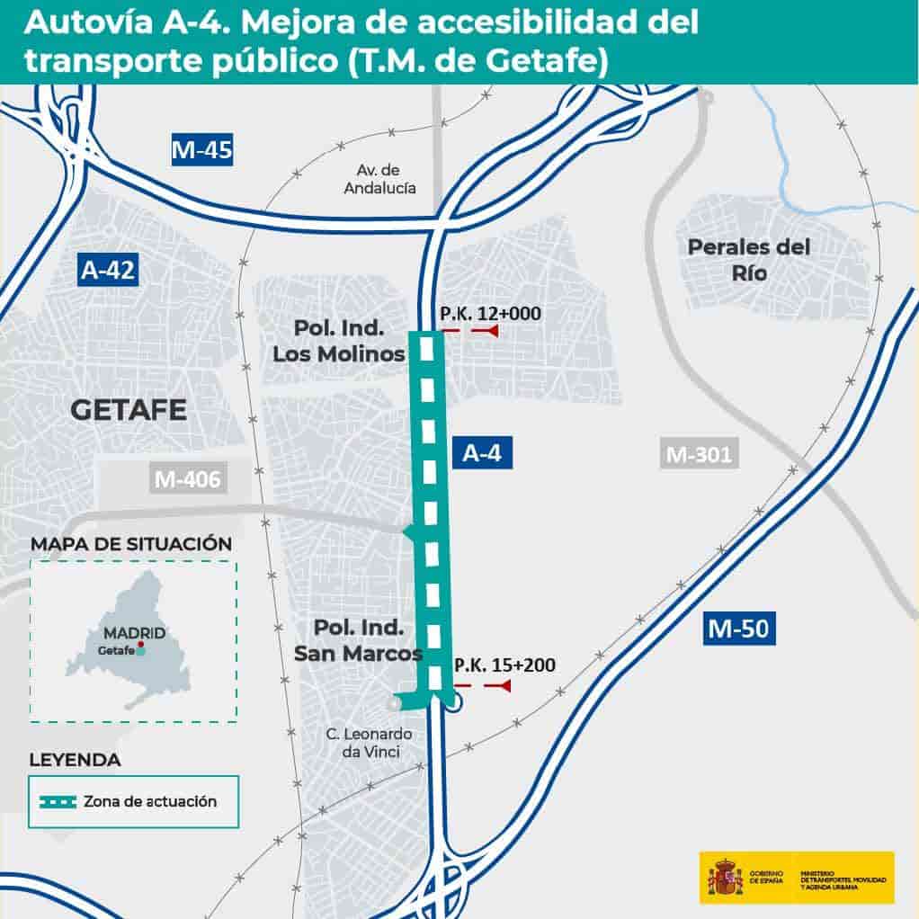 El Ministerio aprueba el proyecto de mejora de la autovía A-4 en Getafe-1